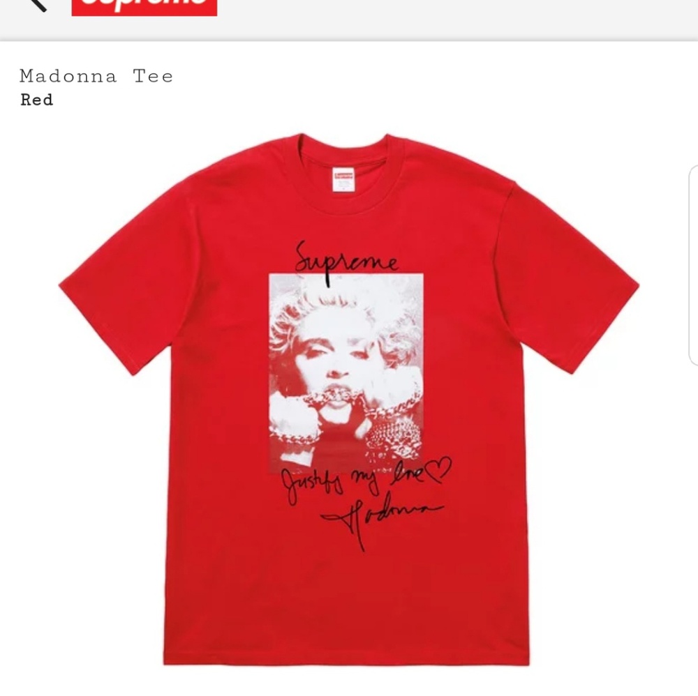 Red medium Madonna Supreme shirt